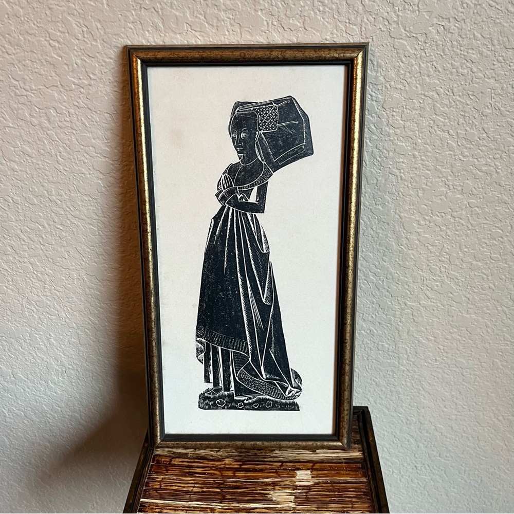 BLACK BRASS MONUMENTAL RUBBING ENGLISH Lady Margaret Francis Peyton 1484